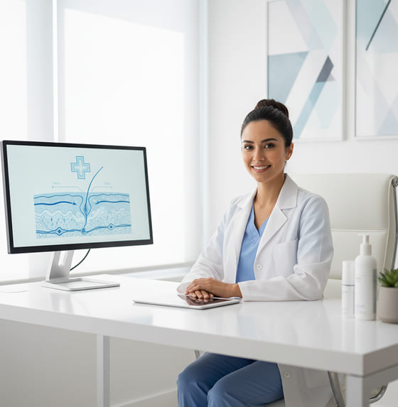 Doctora en escritorio